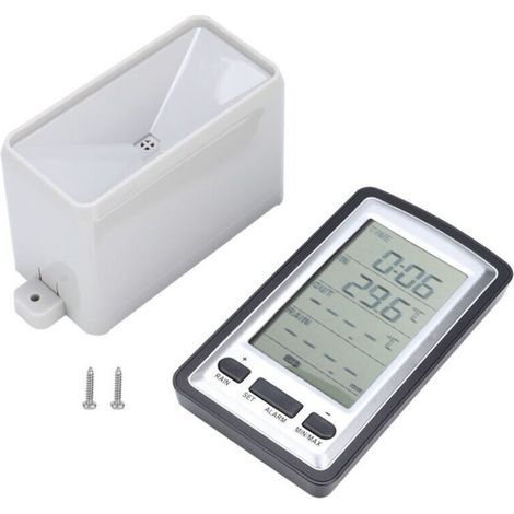 Garden Future Digitales Innen-/außenthermometer, Wetterstation Mit Fernsensor, Regenmesser Und Empfänger.
