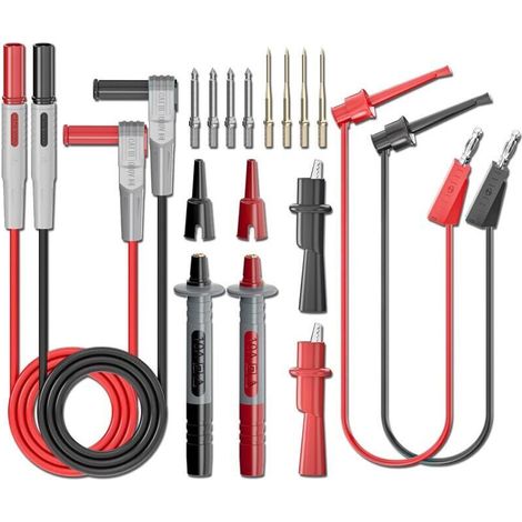 Alliandis Multimeter-messleitungssatz Mit Krokodilklemmen, Bananenstecker Für Prüfhakenklemmen, Austauschbarer Messleitung Und Präzisionsschneidspitzen Für Elektrische Multimeter-prüfungen