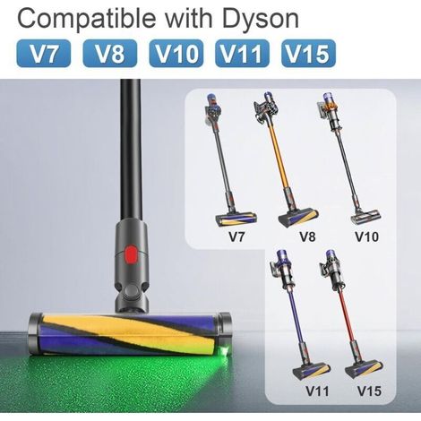 Alliandisbosse Für Dyson V10 V11 V15 V7 V8, Walzenbürstenkopf Mit Led-leuchten Zur Sichtbarmachung Von Unsichtbarem Staub, Geeignet Für Die Reinigung Von Hartböden