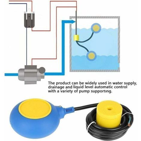 Alliandis Schwimmerschalter Wasserstandsregler Für Runde Tanks Bis 2 Meter, 220 V