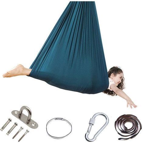 Alliandis Kinder-sinnestherapieschaukel, 360°-hängematte Für Drinnen Und Draußen, Elastische Schaukeltherapie, Hängesessel Zum Kuscheln (himmelblau)