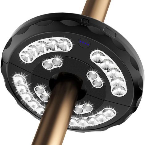 Alliandis Memkey – 28 Led-sonnenschirmleuchte – 3 Leuchtmodi – Wiederaufladbar Mit Integriertem Clip – Für Gartenpartys, Terrasse, Strand Und Garten