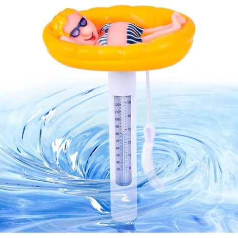 Alliandis Schwimmendes Thermometer, Schwimmendes Poolthermometer, Wasserthermometer In Form Eines Cartoon-tiers Mit Seil Für Innen- Und Außenpools