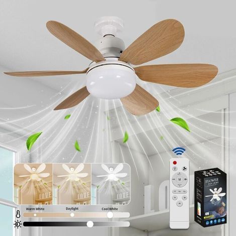 Leiser 40-w-deckenventilator Mit Led-beleuchtung, E27-fassung – 3 Geschwindigkeitsstufen – 6 Flügel – Für Wohnzimmer, Schlafzimmer, Küche, Bar – Alliandis