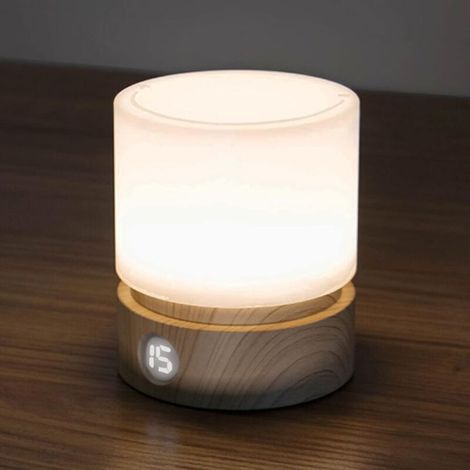 Alliandis Nachtlicht Mit Timer, Kleine Tisch- Und Nachttischlampe, Led-nachtlicht Für Kinder, Baby-nachtlicht, Holzoptik, Dimmbar, Batteriebetrieben, Wiederaufladbar