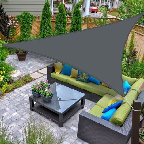 Garden Future Wasserdichtes Dreieckiges Sonnensegel 3x3x3m Mit Uv-schutz Für Garten Und Terrasse – Anthrazitgrau