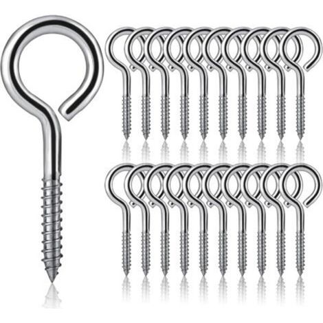 Alliandis20 M5 X 65 Ösenschrauben, Schraubhaken Aus Edelstahl 304, Einschraub-ösenschrauben, Selbstschneidende Metallhaken, Geeignet Für Heimwerkerarbeiten, Bastelarbeiten Und Holzrahmen.