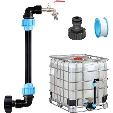 Garden Future Ibc-schwanenhals-tankhahn, 1000-liter-tankhahn, Ibc-anschlussset, 3/4-zoll-hahnauslass, Ibc-tankadapter, Zubehör Für Die Regenwassernutzung