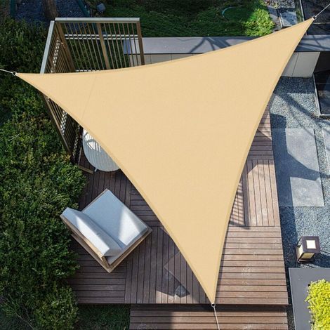 Dreieckiges Sonnensegel Von Garden Future, 3,6 X 3,6 X 3,6 M, Wasserdicht, Uv-schutz, Für Terrasse, Garten, Balkon, Sand