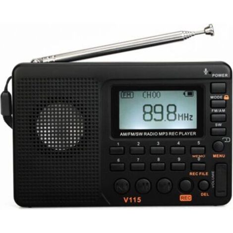 Alliandis Tragbares Radio, Kleines Wiederaufladbares Radio, Fm Am Sw Radio Für Zuhause, Outdoor Und Notfälle (schwarz)