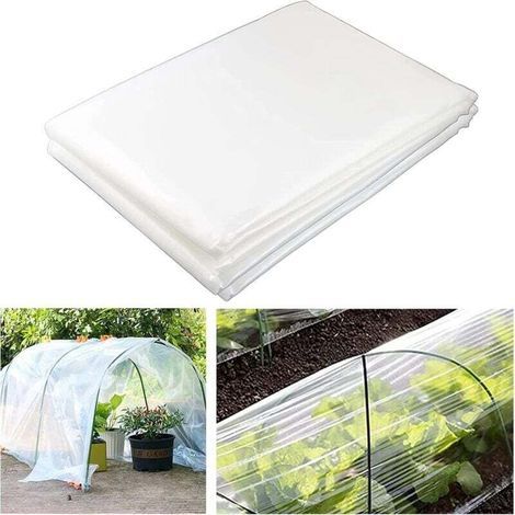 Alliandis Polyethylen-gewächshausschutzplane, Extra Dicke, Transparente Kunststofffolie, Strapazierfähige Folienabdeckung Für Den Schutz Von Gartenpflanzen Im Gewächshaus, 2 X 10 M