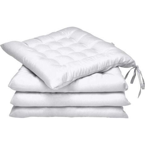 Alliandis Lea Gartenkissen – 4er-set – Bequeme Und Dicke Outdoor-kissen – Ideal Für Drinnen Und Draußen – 40 X 40 X 5 Cm – Weiß