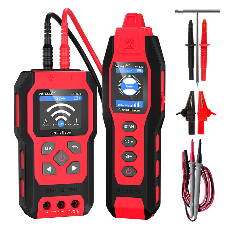 Noyafa Nf-8301 Leitungssuchgerät – Kabelortungsgerät, Sicherungsautomaten-suchgerät Mit Digitalmultimeter, 8 Empfindlichkeitsstufen, Wiederaufladbar, Für Wand- Und Erdkabel