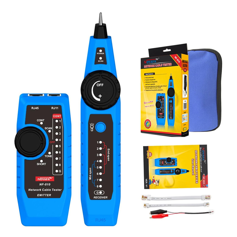 Noyafa Nf-810 Multifunktions-netzwerktester, Ethernet-lan-netzwerkkabel-tracker Mit Telefonleitungstester, Netzwerkleitungsscan, Stromkabelscan Und Testfunktionen