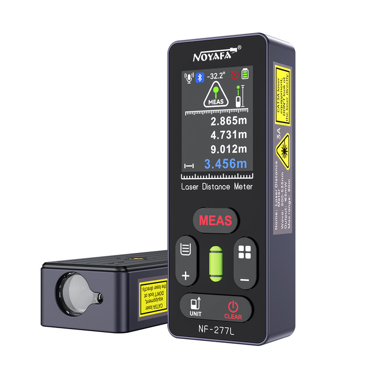 Noyafa Nf-277l Laser-entfernungsmesser – 100 M, ±1,5 Mm Genauigkeit, Grüner Laser, Bluetooth, 2,0"-farbbildschirm – Misst Fläche/volumen/satz Des Pythagoras, Elektronische Wasserwaage – Für Bau- Und H