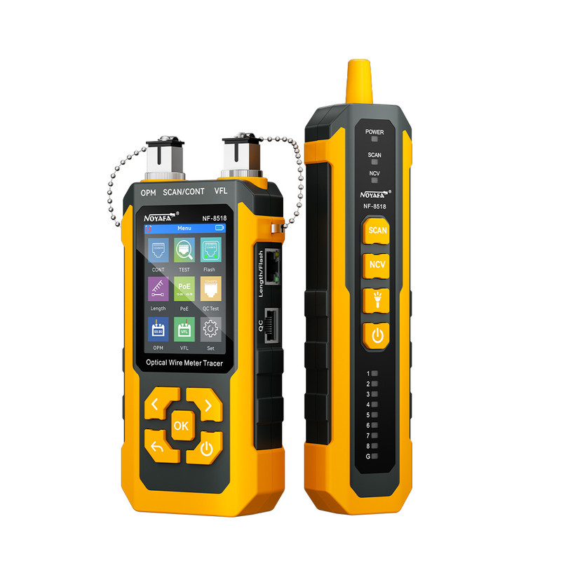 Noyafa Nf-8518 Netzwerk-tester-kit: Netzwerkkabeltester Mit Rj45-crimpwerkzeug, Ethernet-kabeltester Mit Optischem Leistungsmesser, Rj45-netzwerktester