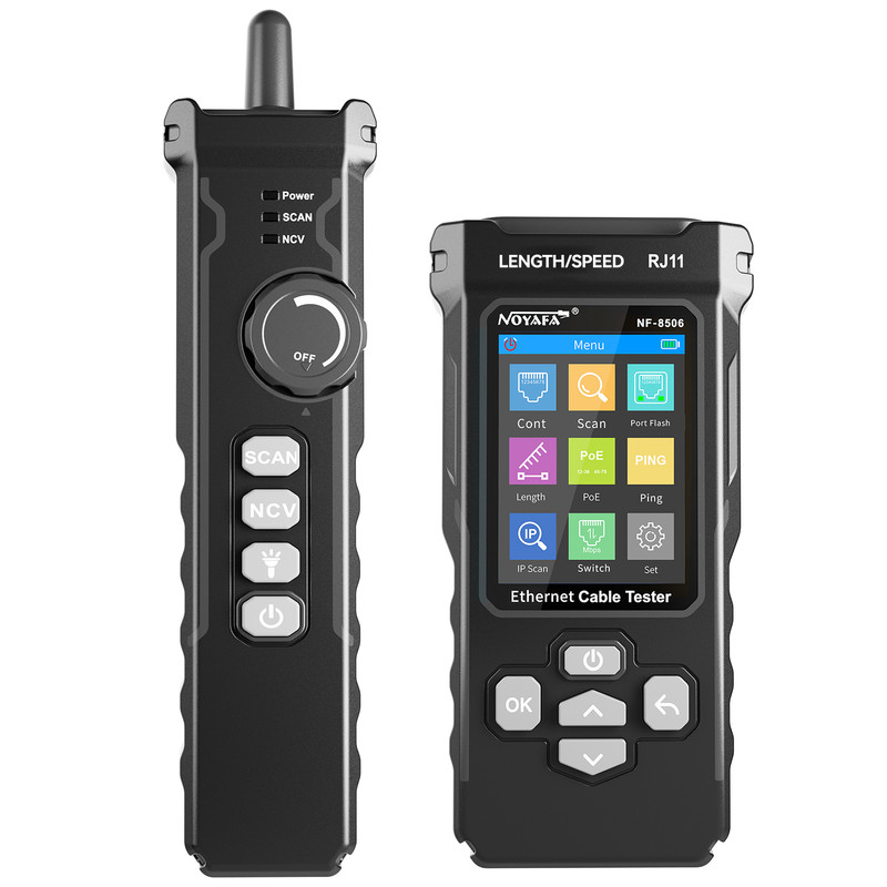 Noyafa Nf-8506 Netzwerktester Mit Ip-scanning, Cat5/cat6 Tdr Ethernet-kabeltester, Poe-test, Netzwerkfrequenztest, Port-blink-test, Netzwerkkabeltester Für Rj11/rj45