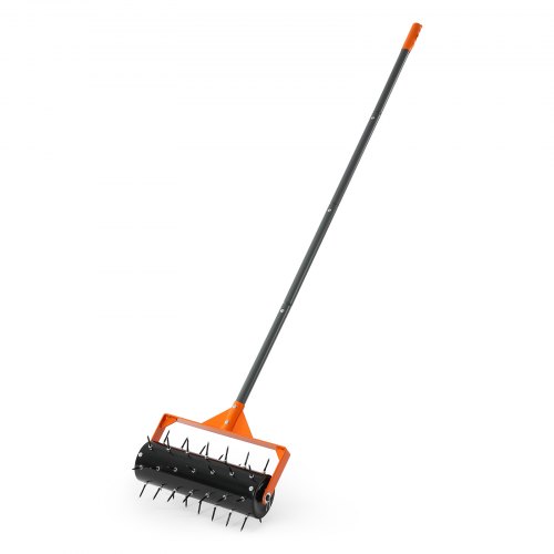 Rasenlüfter Walze Manuell, Aerifizierer Für Rasen Mit 42 Eisen Spikes 5,5 Cm Breiter Platte Langem Griff, Bodenbelüften Werkzeug Rasenrolle Für Verdichtete Böden Rasenpflege Hof Garten, Schwarz