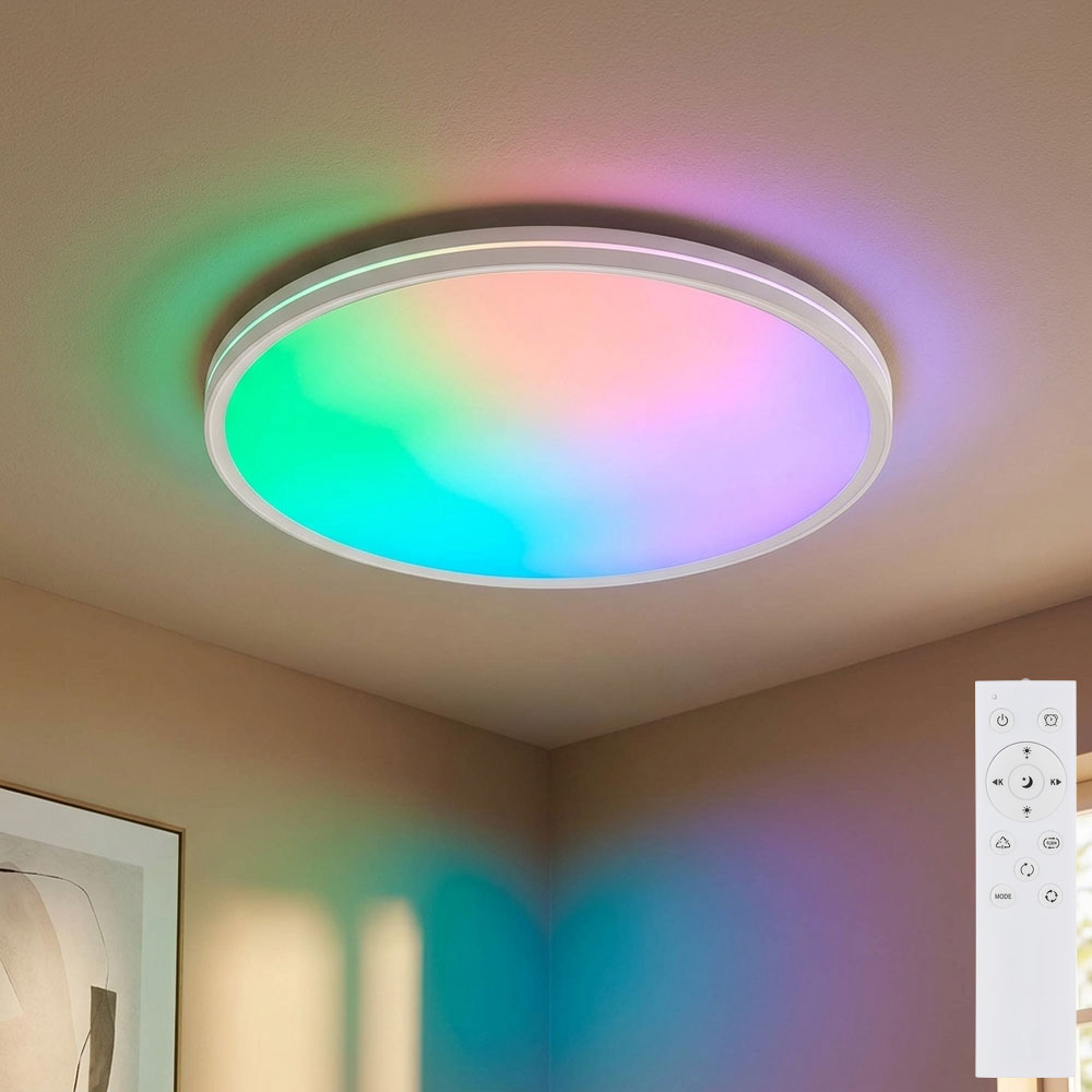 Led Deckenlampe Weiß Farbwechsel Timer Nachtlicht Dimmbar Fernbedienung D 37 Cm