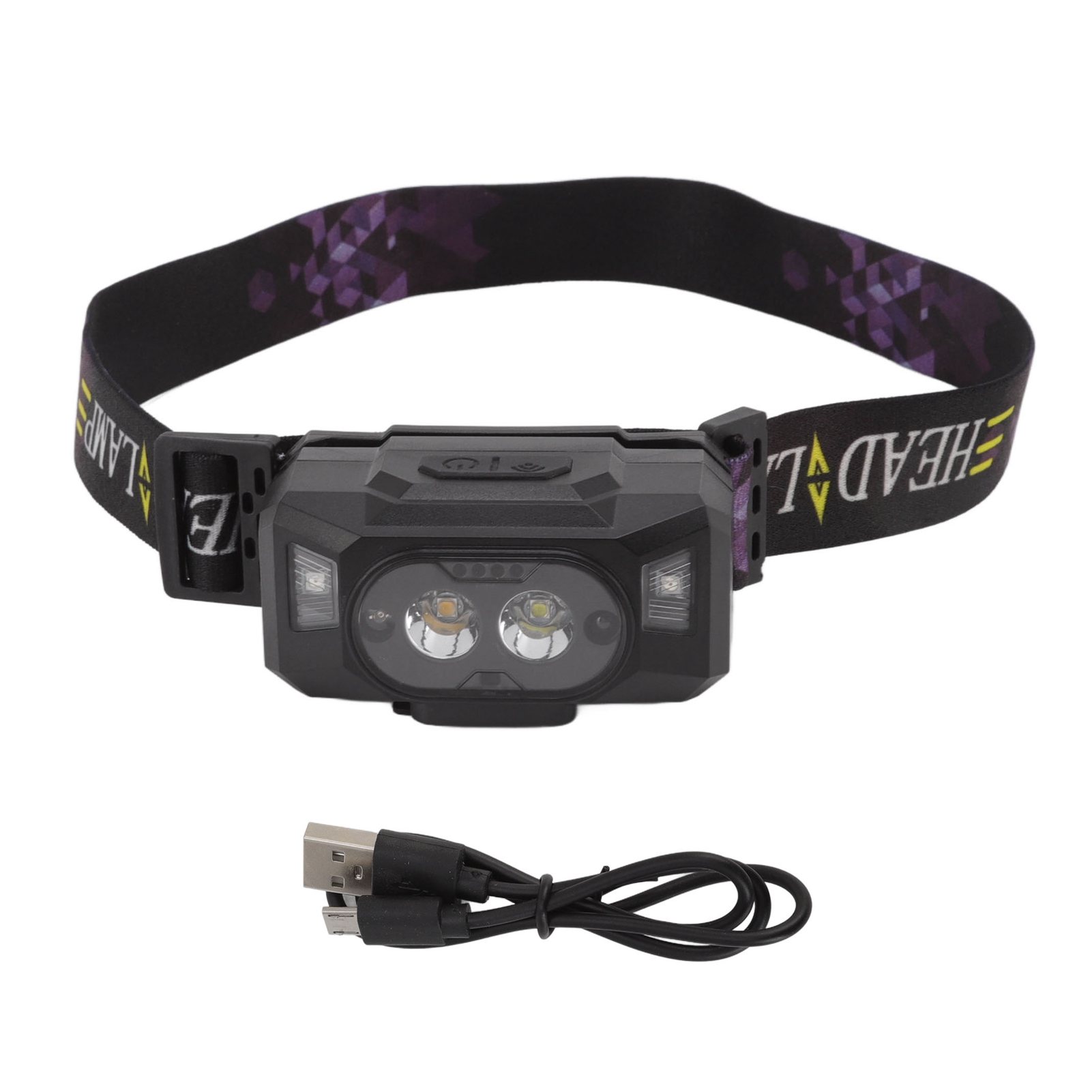 Wiederaufladbare Led-stirnlampe Mit Usb-anschluss Und Bewegungssensor, 3 Farben (warmweiß, Rot), 200 M Reichweite, Wasserdicht – Ideal Zum Laufen, Angeln Und Campen.