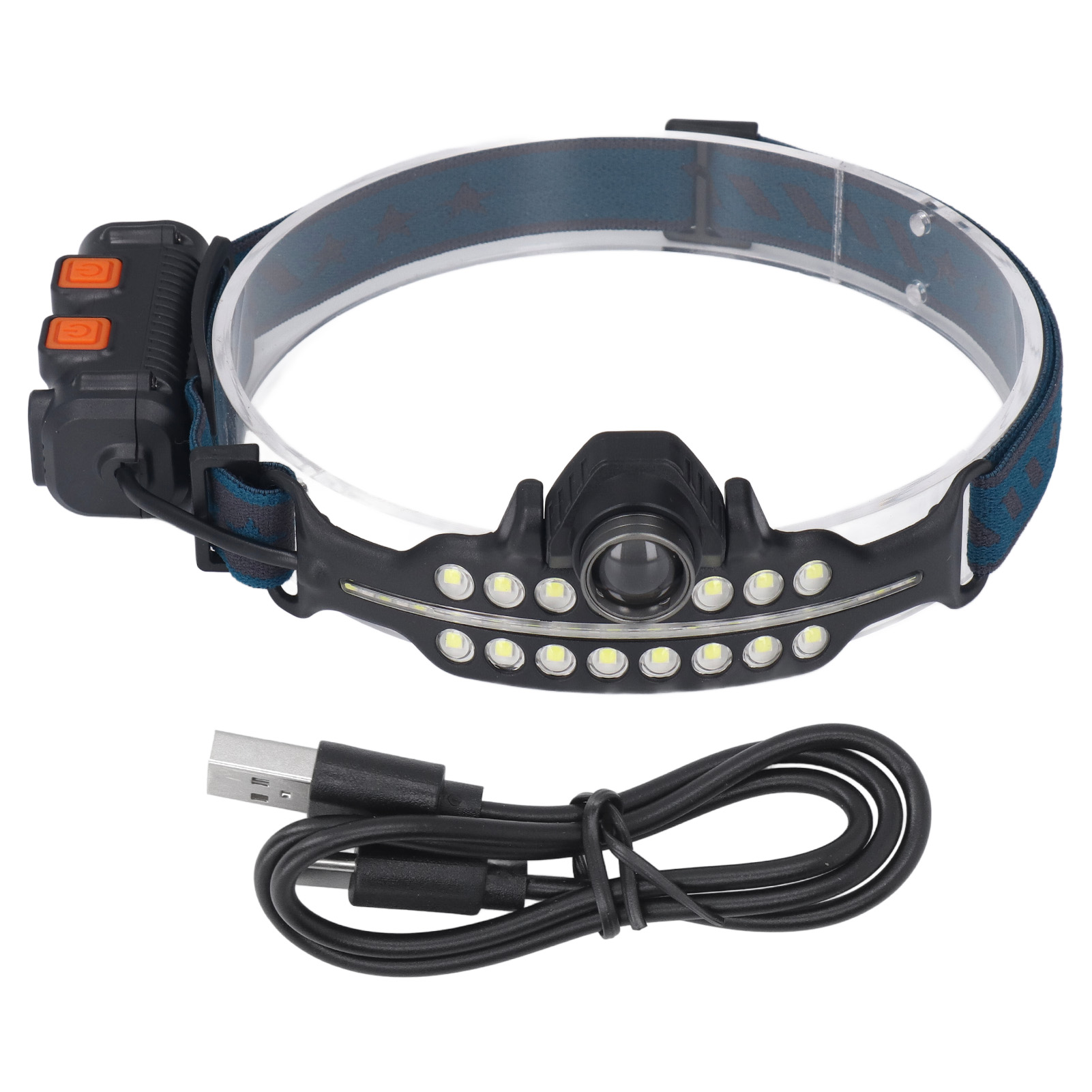 Wiederaufladbare Led-stirnlampe W691-1 Mit Usb-c-anschluss, Automatischer Erkennung, Blinkendem Weißen Und Roten Licht, 1200 Mah