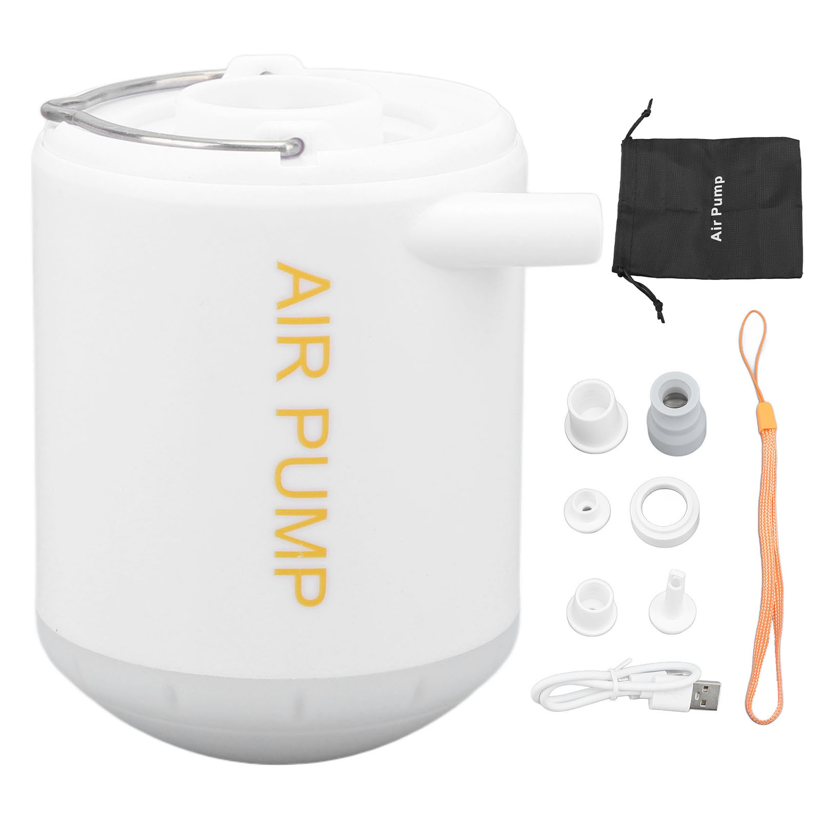Toivize 2000mah Tragbare Luftpumpe, Usb-c-aufladbar, Schnelles Aufblasen/ablassen Der Luft, Leiser Betrieb Mit Led-licht Für Camping