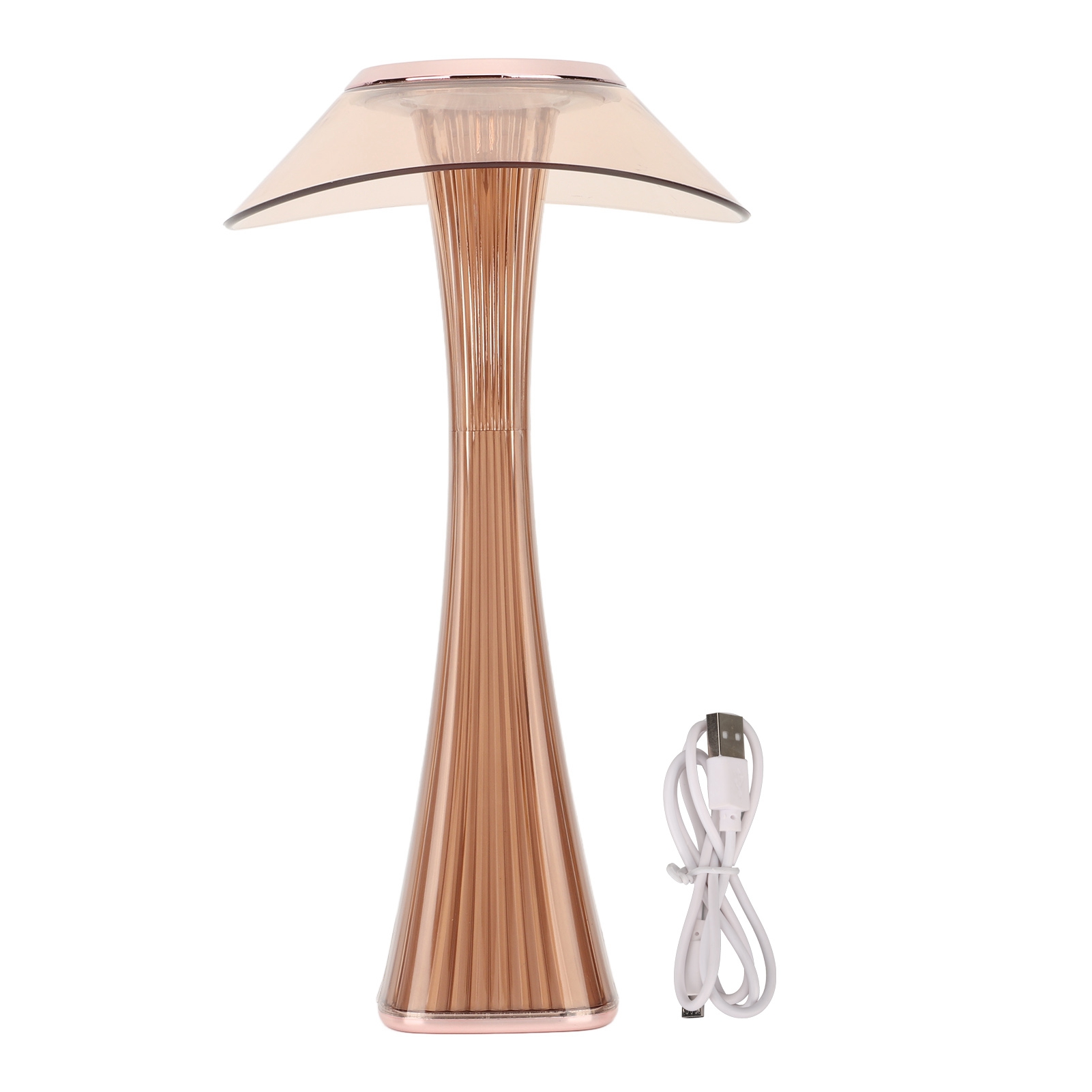 Wiederaufladbare, Berührungsempfindliche, Kabellose Led-tischleuchte Mit 3 Farbtemperaturen, Elegantem Roségold-design, Polycarbonat, Ø 151 Mm, H 274 Mm