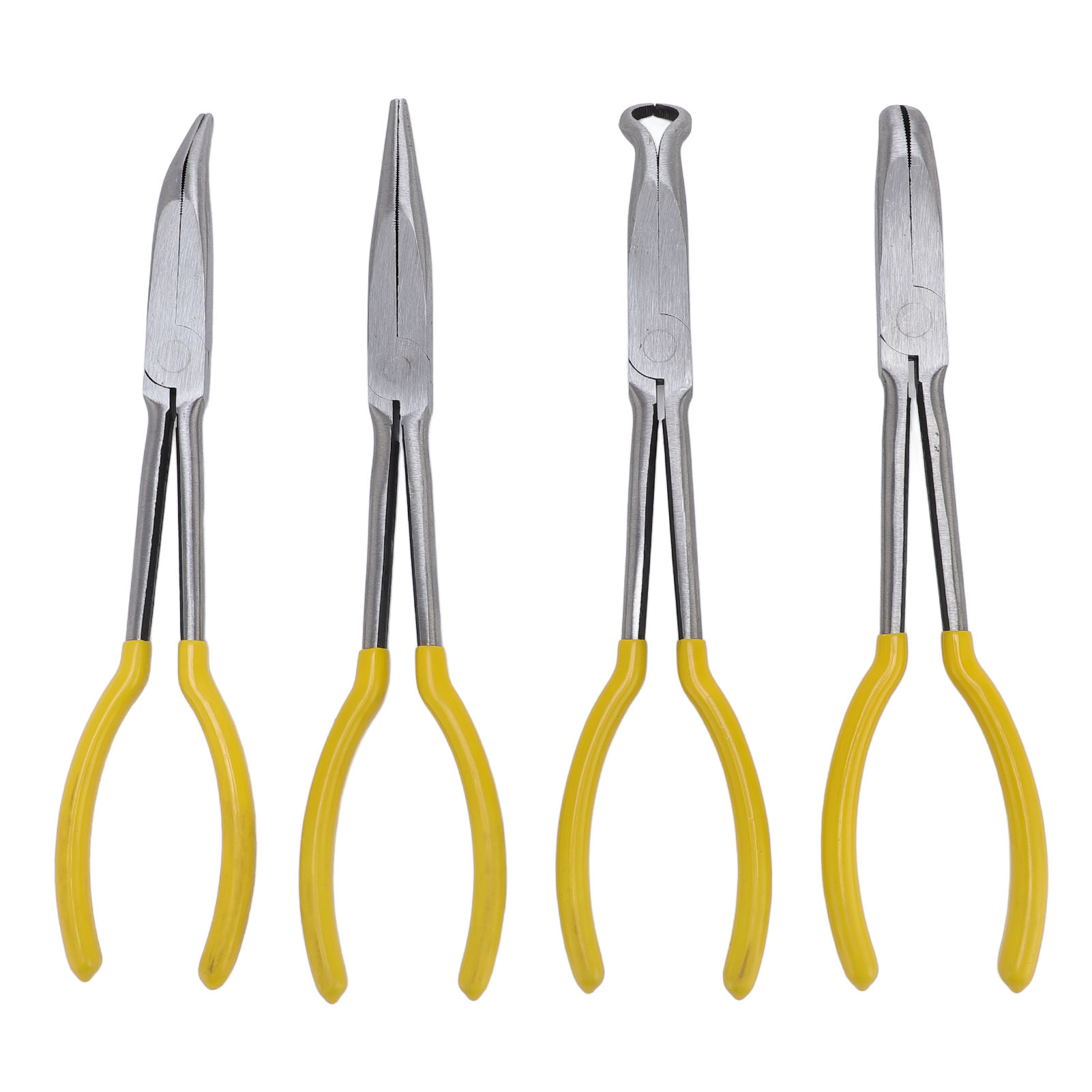 Set Mit 4 Toivize 11-zoll-zangen, Kohlenstoffstahl, Gerade Backen, 25° 90°, Ergonomischer O-form, Für Auto- Und Motorradreparaturen
