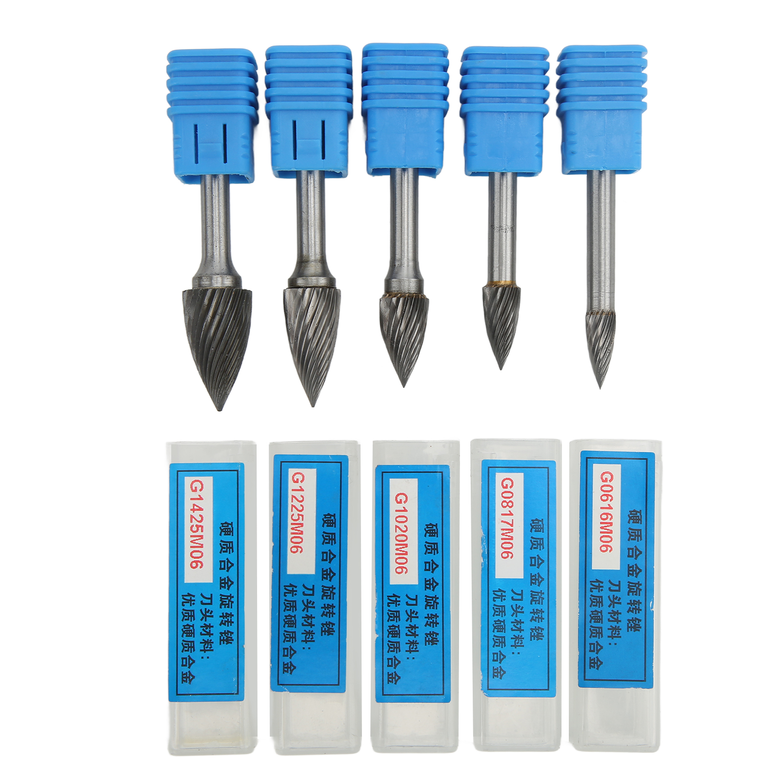 Satz Mit 5 Toivize G-typ Hartmetallfräsern, 6 Mm Schaft, Einseitig, Gehärtet Für Schleifen Und Präzises Metallschnitzen