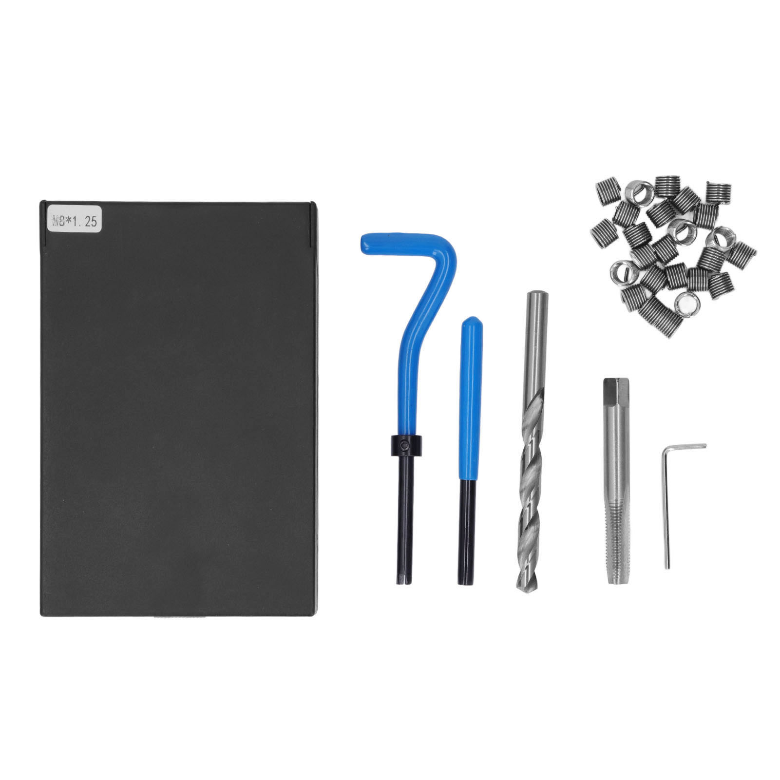 Toivize 30-teiliges Gewindereparaturset M8x1,25, Hochgeschwindigkeitsstahl, Blau