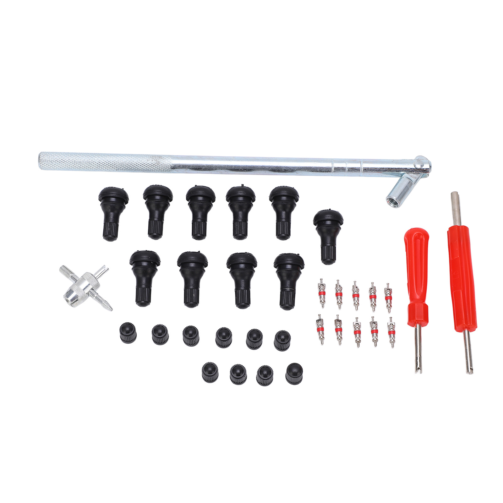 Toivize Cp-0556 34-teiliges Reifenreparaturset Mit Universellem Ventilauszieher Aus Vernickelter Zinklegierung Für Autos, Fahrräder Und Wohnmobile.