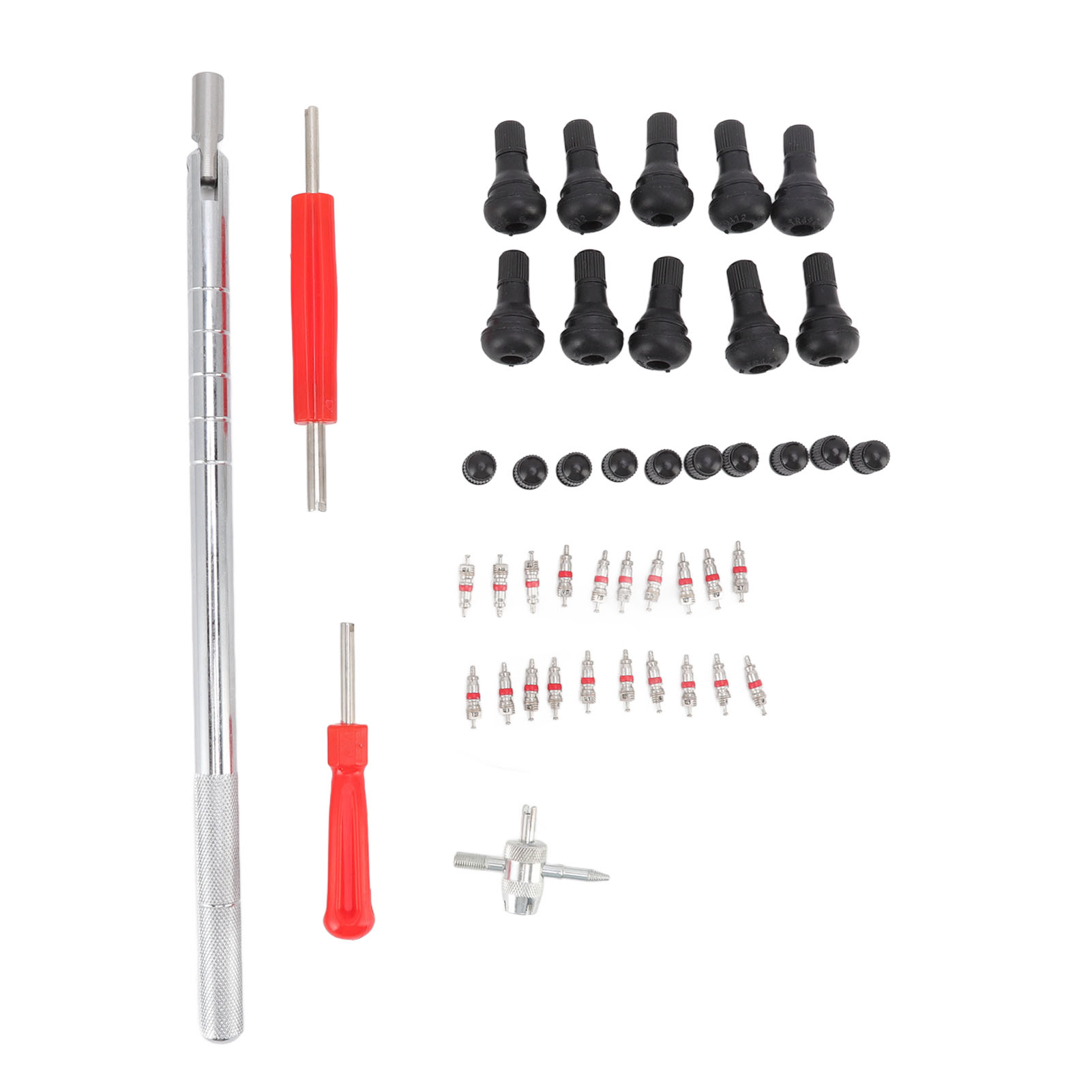 Motorrad-/fahrrad-reifenventil-reparaturset – Toivize – Tr412 – 4-in-1-werkzeug Mit 20 Ventileinsätzen, 10 Ventilschäften Und 10 Ventilkappen