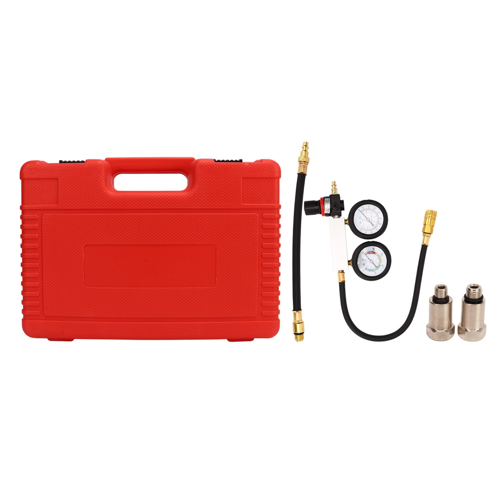 Zylinderleckprüfgerät Für Benzinmotoren Mit Manometern (0–100 Psi) Und Adaptern (10/12/14 Mm), Professionelles Diagnose-set