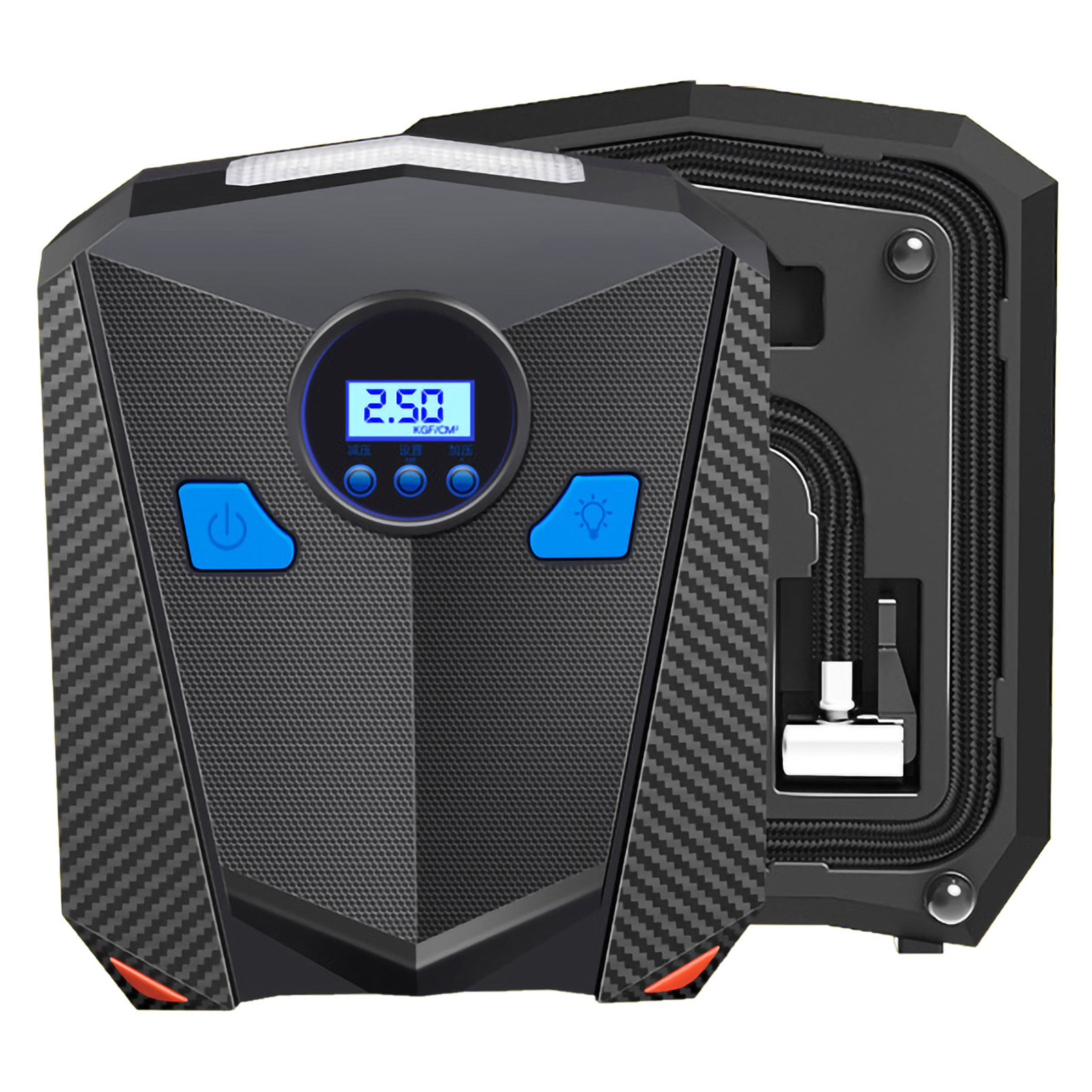 12v Luftpumpe [marke] Pro Led-digitalanzeige, Pumpt Autoreifen, Suv-reifen, Motorradreifen, Lkw-reifen Auf, Verstärktes Nylon, Kompakt