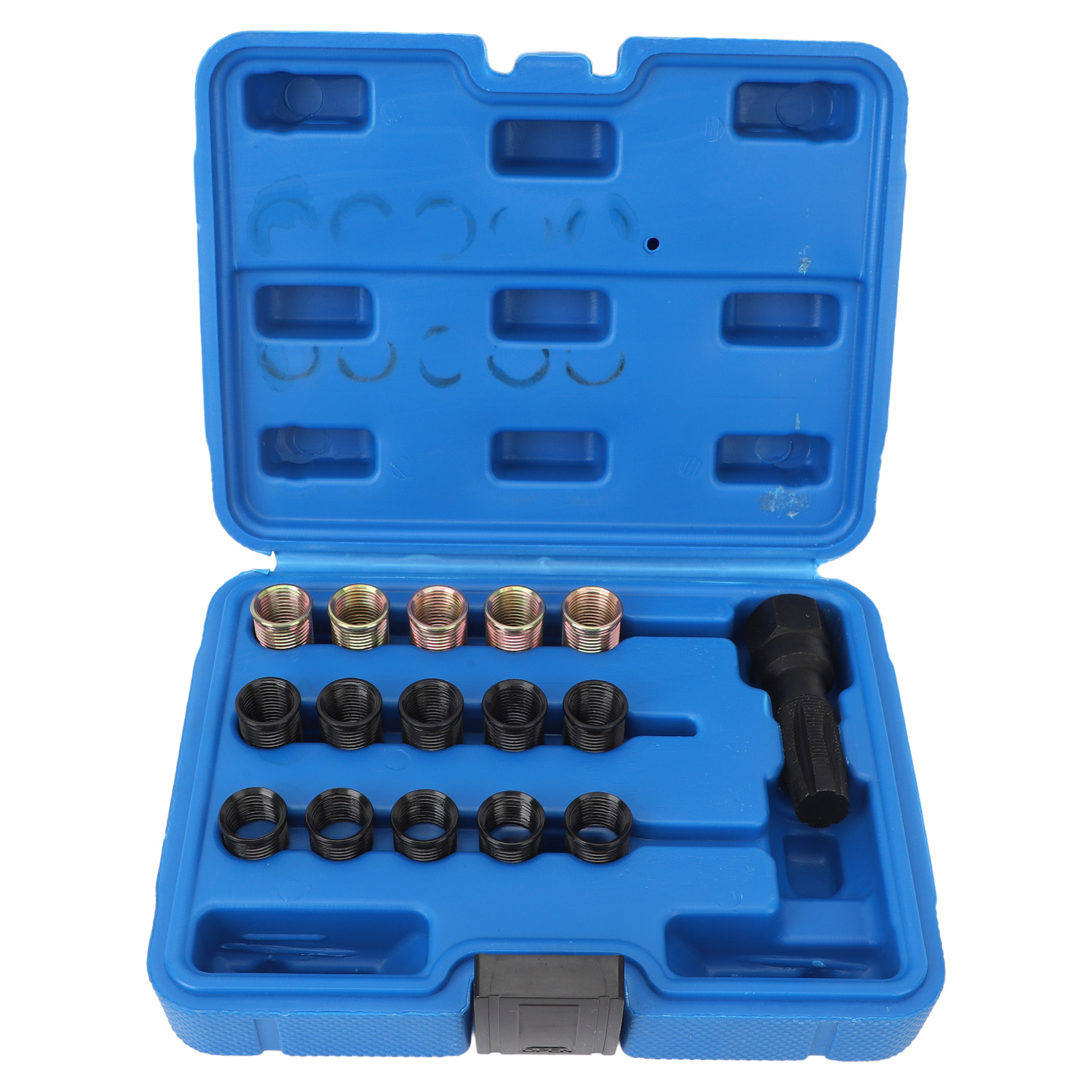 Ortvia M14x1,25 Zündkerzengewinde-reparatursatz Aus Kohlenstoffstahl, 15-teilig, Mit M16x1,25 Gewindebohrer Für Kfz-motoren