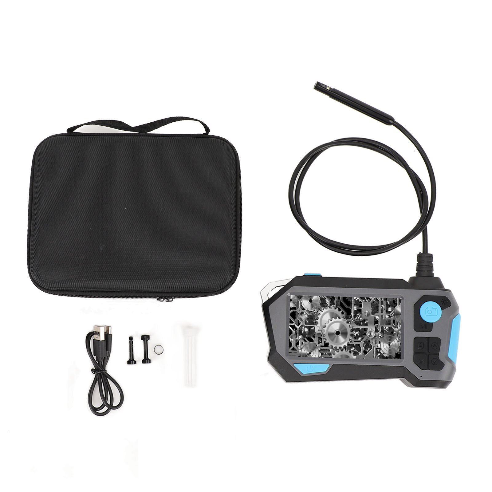 Toivize 4,5" Hd 1080p Industrie-endoskop Mit Doppelter 360° Drehbarer Linse, Einstellbaren Leds, Schutzart Ip68 Für Die Inspektion Von Kfz-motoren