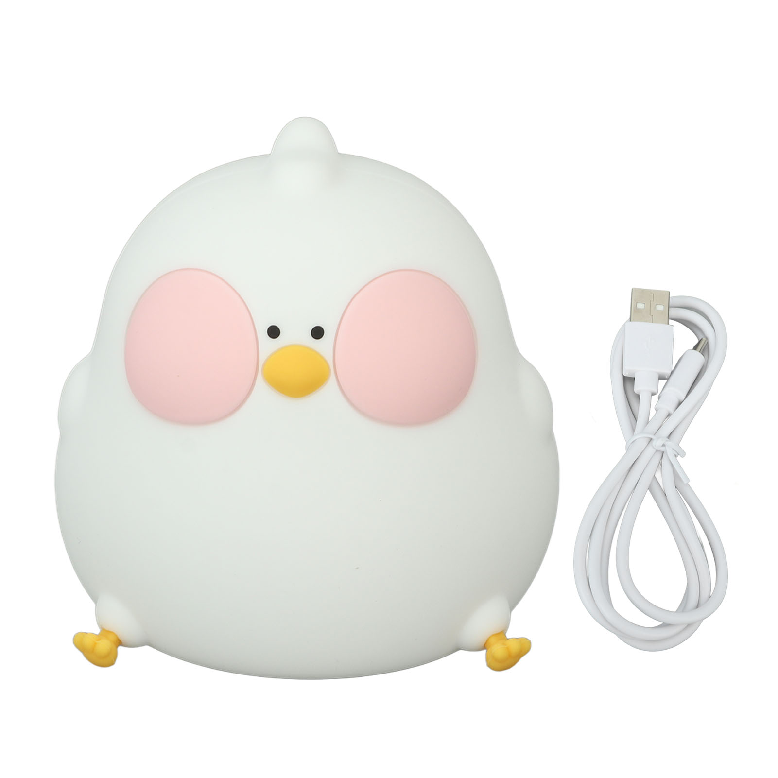 Cooku Led-nachtlicht, Hühnerdesign, Silikon, Usb-c-aufladbar, 3 Helligkeitsstufen, Warmes Licht, Rgb-modus, Timer, Sanftes Design, Schlafzimmerdekoration