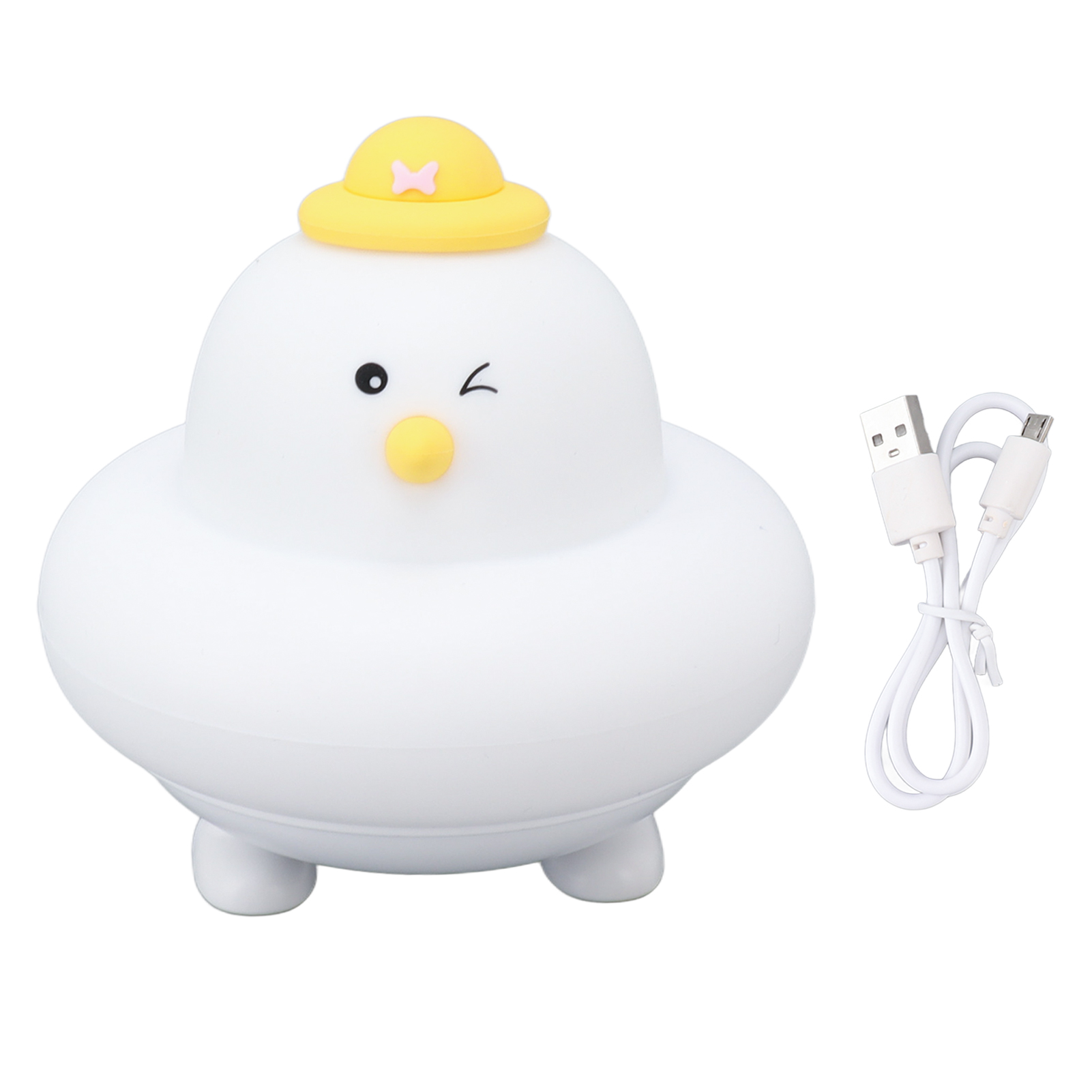 Led-nachtlicht In Kükenform, Silikon, Berührungsempfindlich, Usb-aufladbar, Warmweißes Licht, 118 X 105 Mm, Niedliches Und Weiches Design Fürs Kinderzimmer