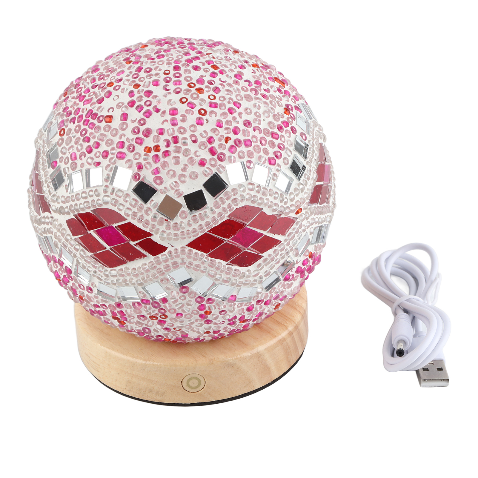 Barocke Nachttischlampe Aus Mosaikglas, Touch-bedienung, Usb-anschluss, 3 Farben, Stufenlose Dimmung, Elegante Dekoration Für Schlafzimmer, Wohnzimmer Und Büro