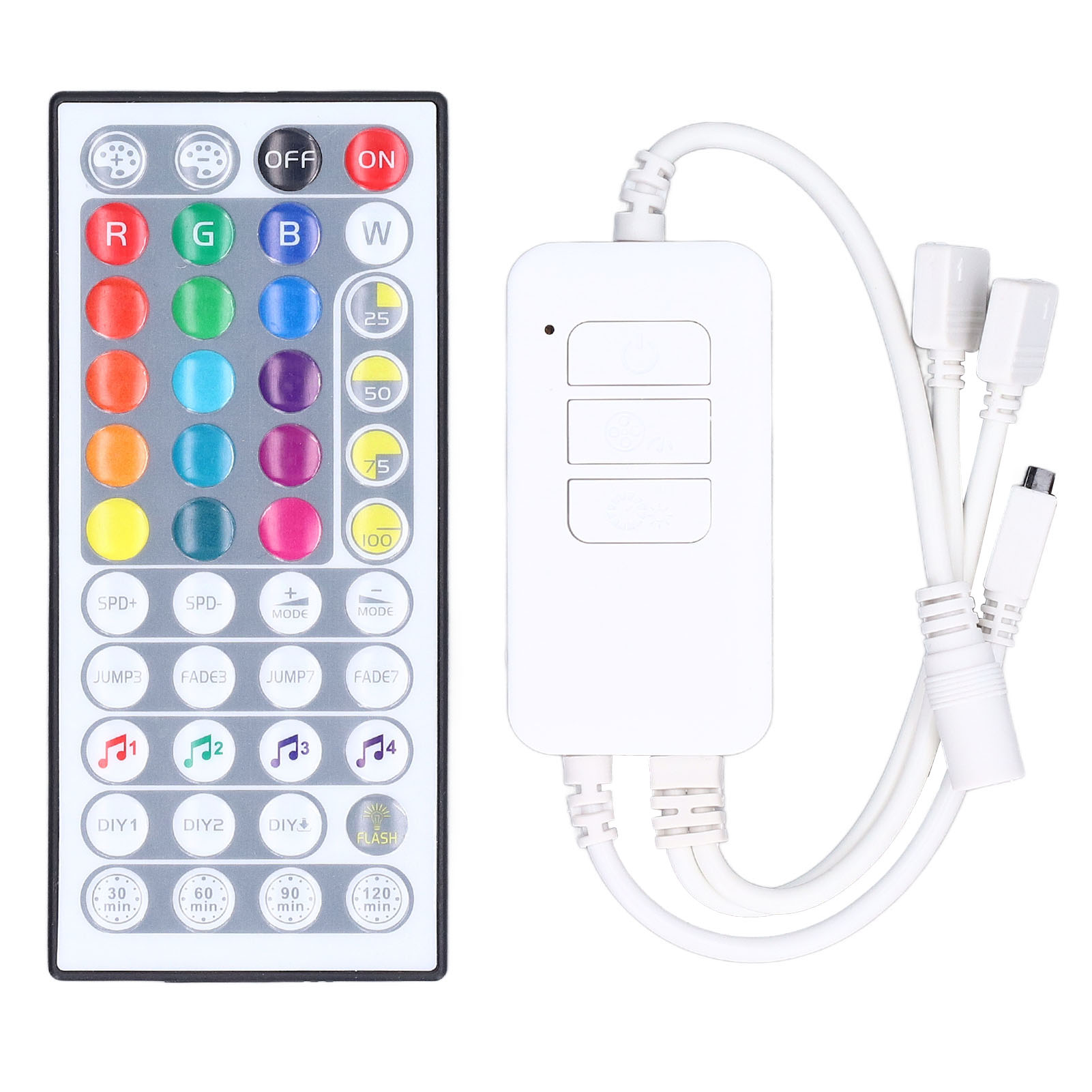 44-tasten-rgb-led-wlan-bluetooth-controller, Kompatibel Mit Tuya, Alexa Und Google, Mit Timer, Dc 5–24 V, Inklusive Fernbedienung