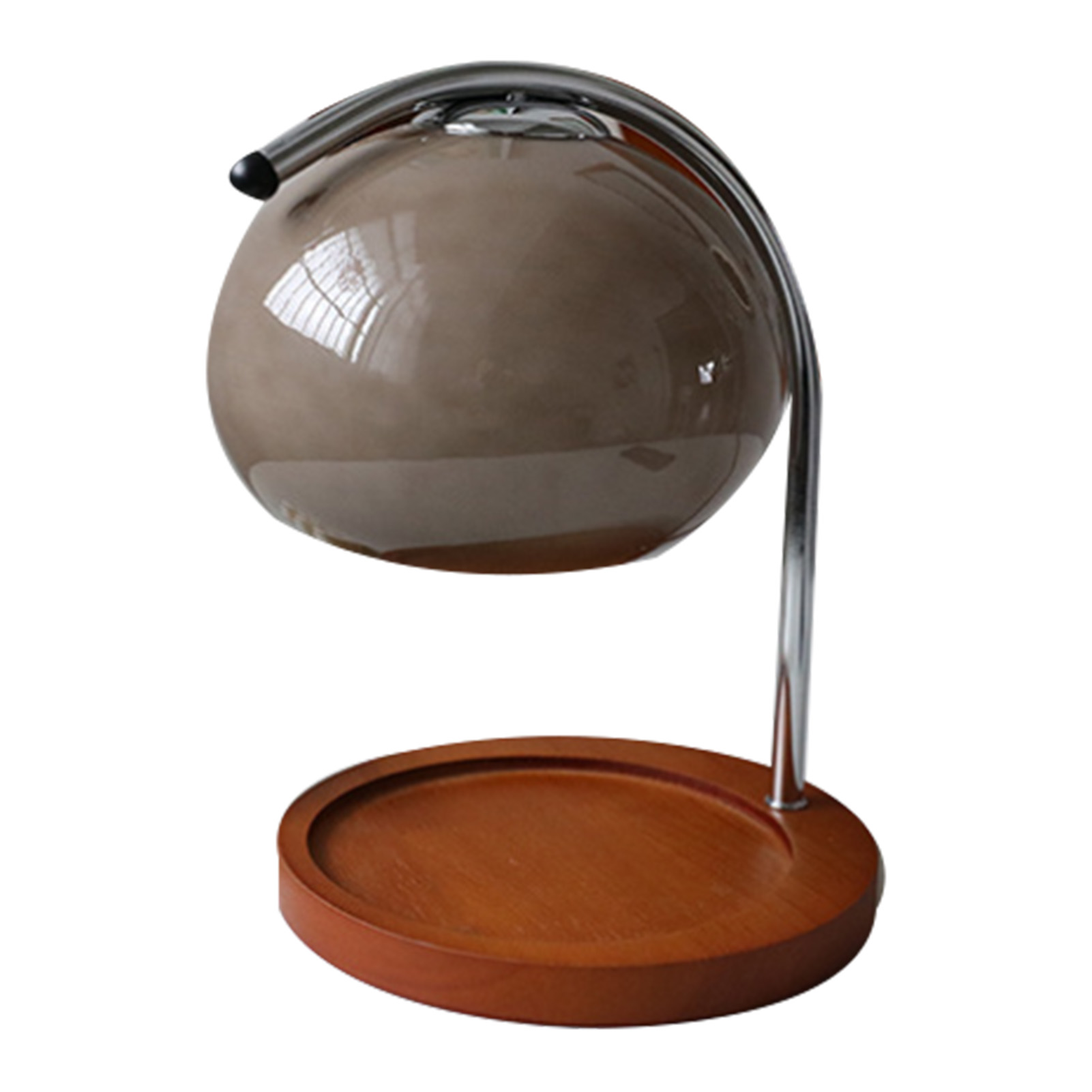 Toivize Retro-wachswärmerlampe Aus Holz Und Rauchgrauem Glas Mit Dimmerschalter Und Integrierter Ablageschale