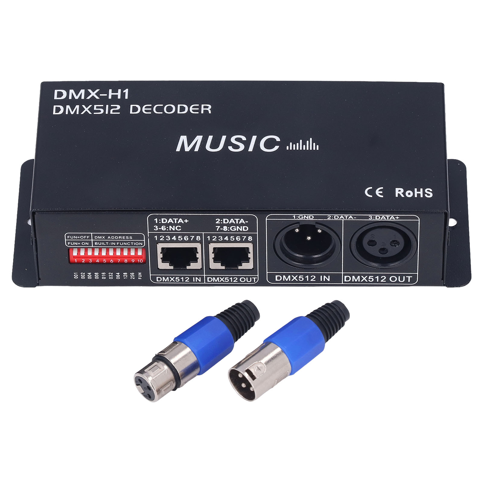 Toivize 3-kanal 8a Rgb Dmx512 Decoder Professioneller Led-controller Für Bars Und Hotels Mit Integriertem Musikmodus