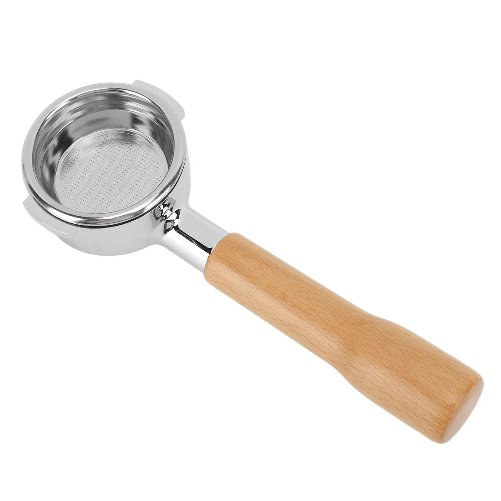 Toivize 58-mm-siebträger Ohne Boden Für E61-kompatible Professionelle Espressomaschinen – Eloxiertes Aluminium Mit Buchenholzgriff