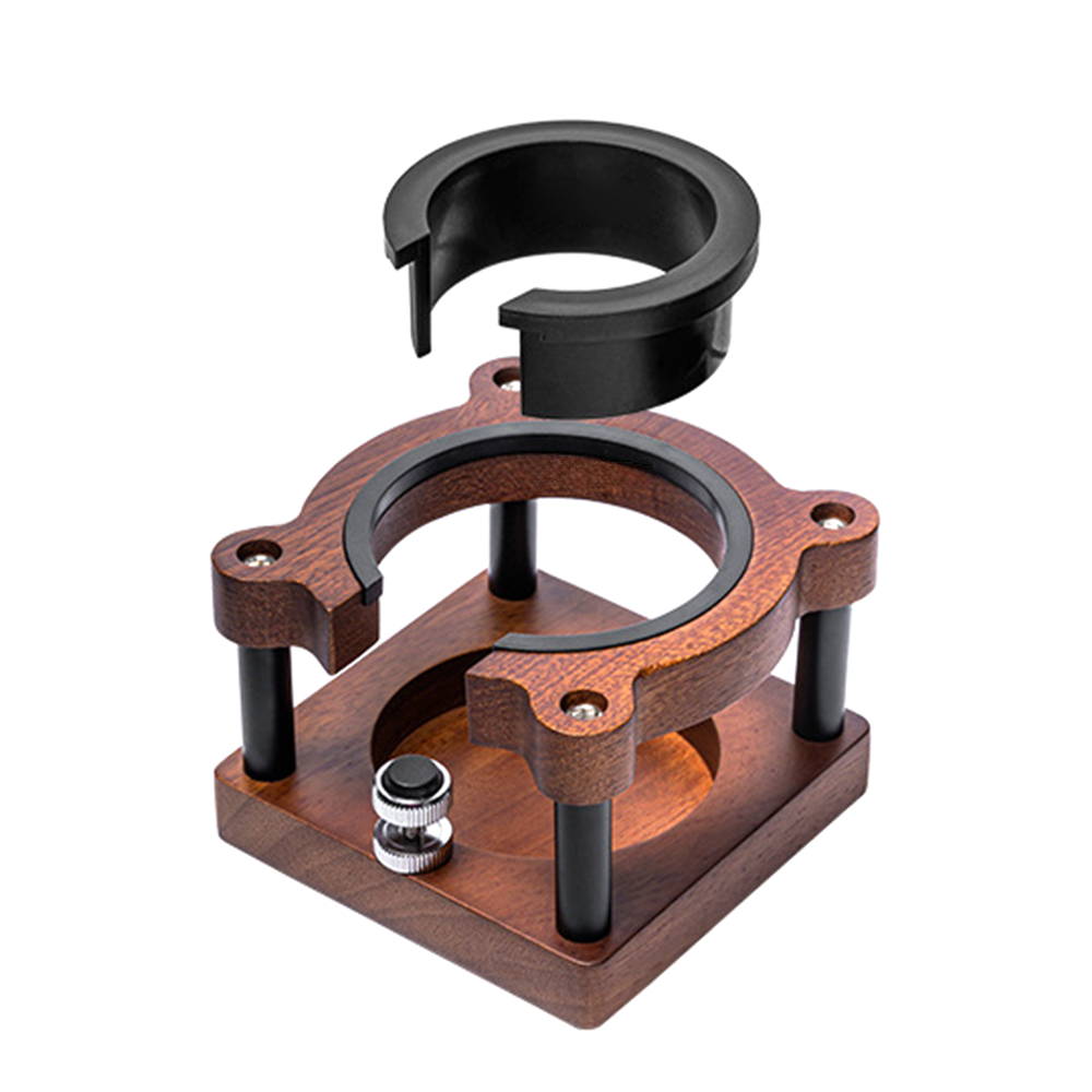 Verstellbare Espresso-tampingstation Aus Sapele-holz, Kompatibel Mit 51-58 Mm Siebträgern, Wdt-haltern Und Siebträgern, Elegantes Und Stabiles Design