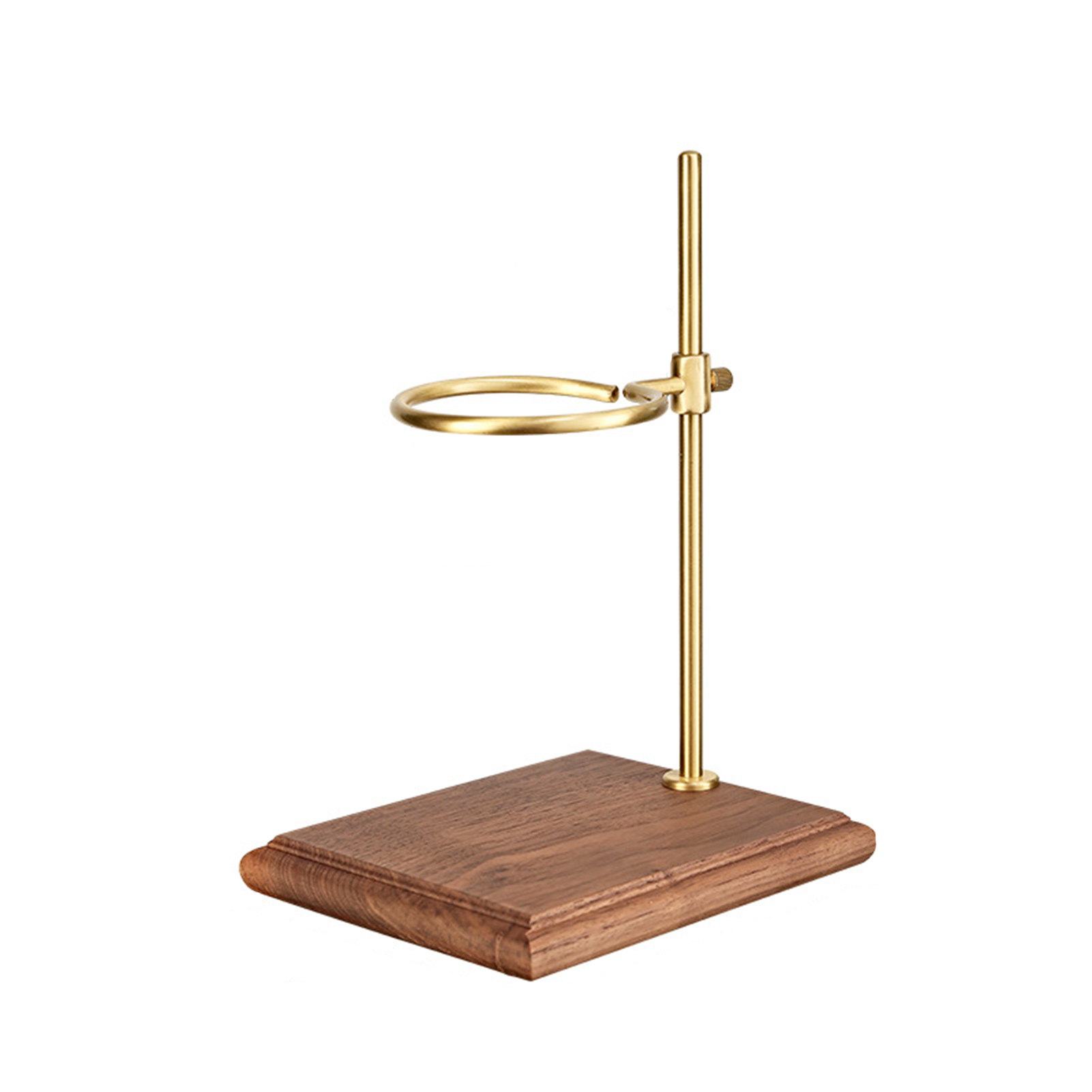 Toivize Verstellbarer Kaffeefilterhalter, Kupfer & Walnuss, 360° Drehbar, Rutschfest, Höhenverstellbar, Elegantes Design Für Manuelles Brühen