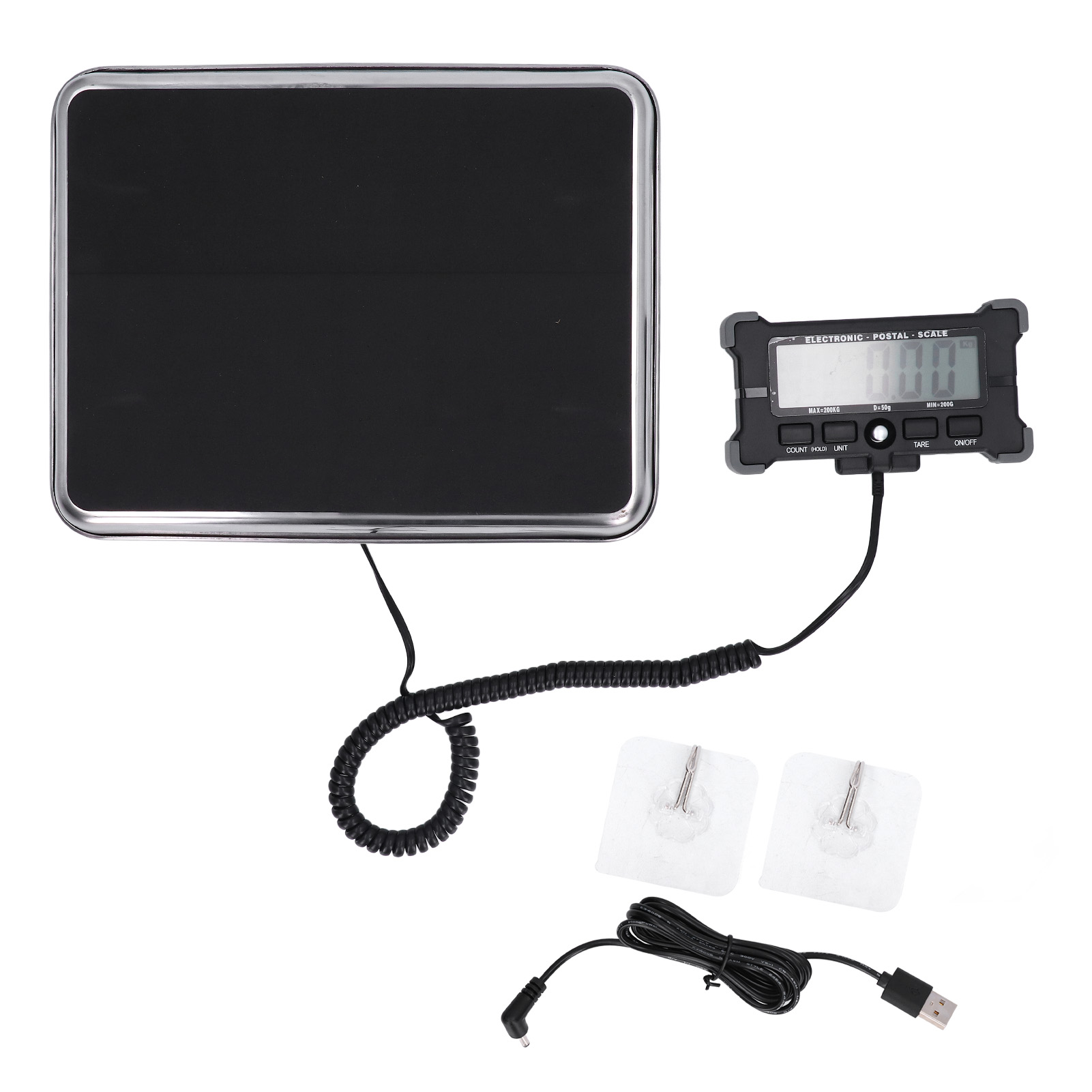 Tragbare Transportwaage, 200 Kg Tragkraft, 50 G Genauigkeit, Hd-lcd-display, Edelstahl, Inklusive Haken
