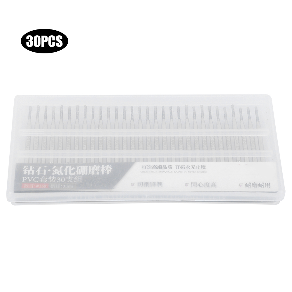 Set Mit 30 Zylindrischen Diamantschleifern (1,5 Mm Schaft, 3 Mm Durchmesser) Für Cnc-rotationsgravierer – Präzisionsschleifzubehör