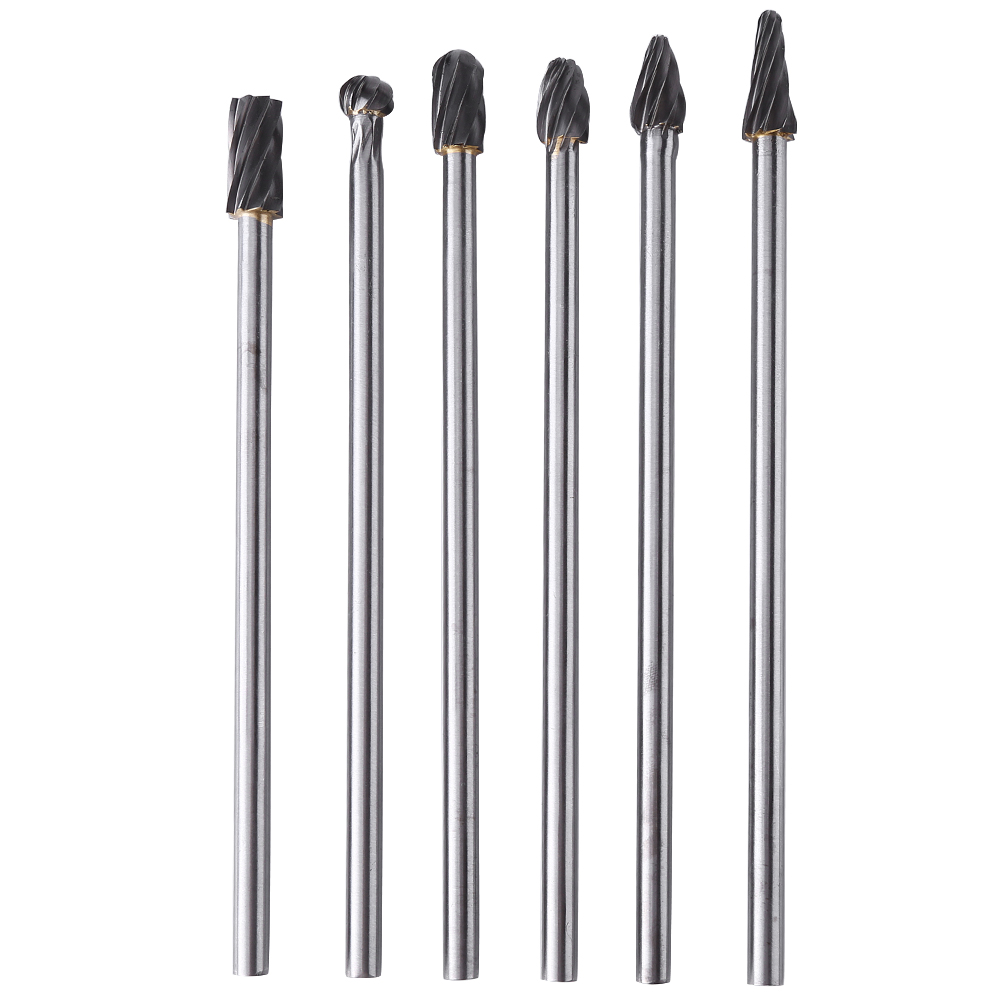 Set Mit 6 Hartmetall-rotationsfräsern, 6 Mm Schaft, 10 Mm Schnittdurchmesser, Verschiedene Formen, Adeclf Für Präzises Heimwerken Und Metallbearbeitung