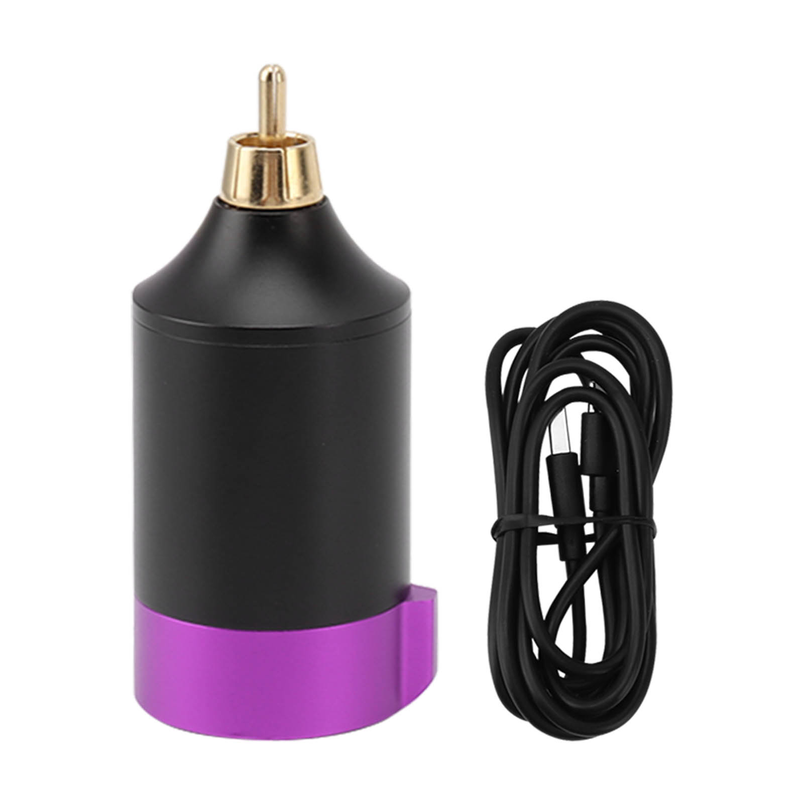 Kabelloses Netzteil Für Tätowiermaschinen – 1500-mah-akku, Usb-c- Und Rca-anschluss, Gehäuse Aus Aluminium-abs, Kompakt, Leicht, Lila