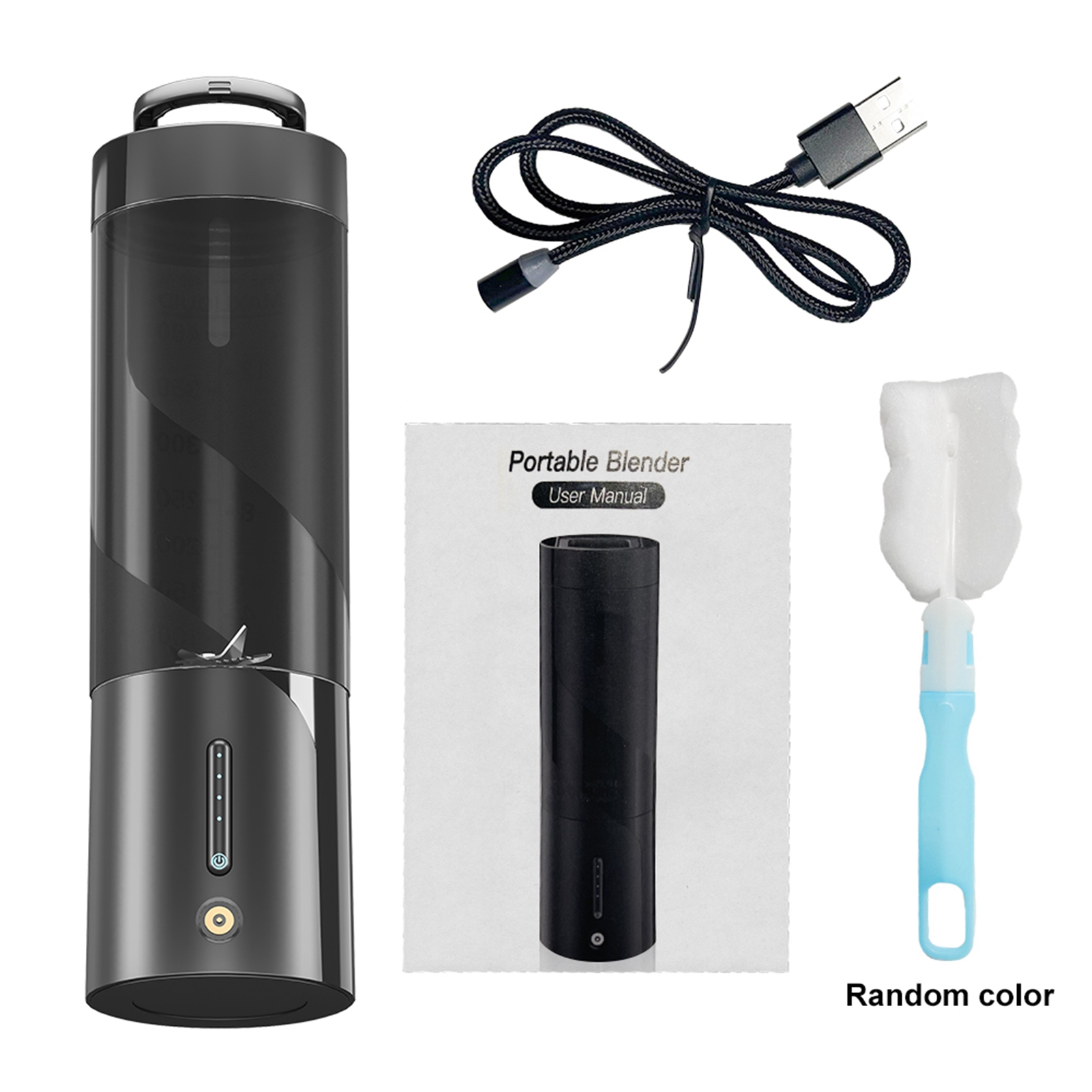 Tragbarer, Kabelloser Standmixer Hd-08, 450 Ml, Wasserdicht (ipx8), Wiederaufladbar, Magnetisch, 6 Edelstahlklingen Für Smoothies Und Säfte